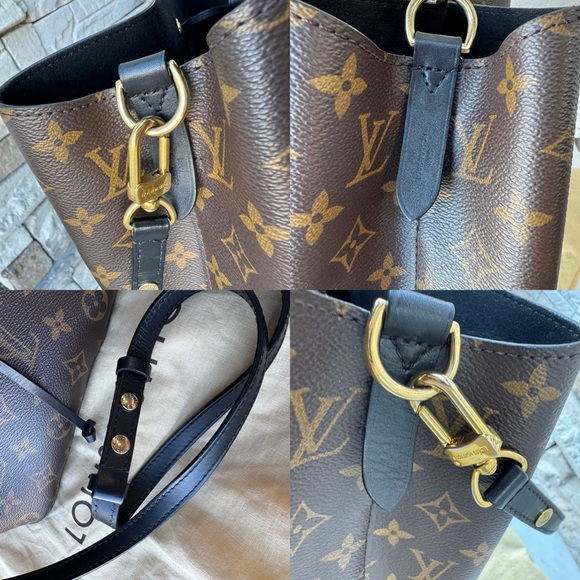 SOLD Louis Vuitton Monogram Neonoe MM Black Bucket Bag - Picture 9 of 14